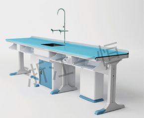 教學用柜類學生實驗桌(藍）2800x600x780